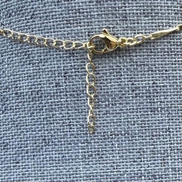 Letter "M" Iced Out Initial Pendant Gold Plated Necklace w/ CZ Rhinestones - Picture 5 of 6